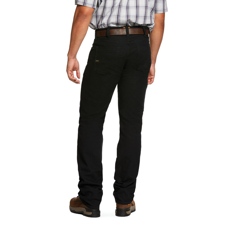 Ariat Work: Rebar M4 Low Rise DuraStretch Made Tough Stackable Straight Leg Pantalones Hombre - Negr